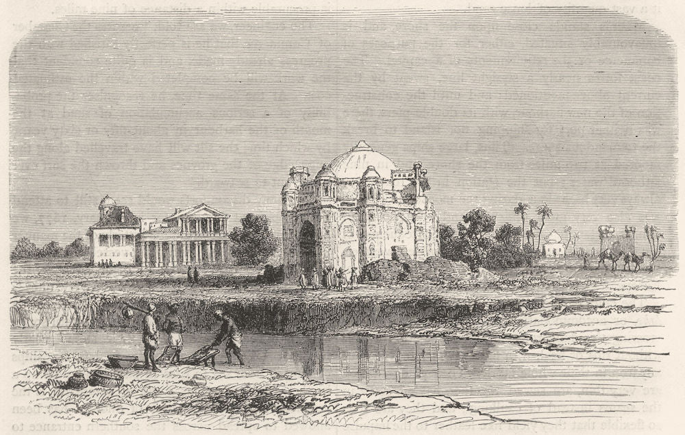PAKISTAN. View of the English church, Lahore c1880 old antique print picture